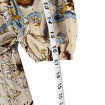 Espresso Midi Dress XS Tan Floral Paisley Square Neck Belted Tiered Euro Summer Brown Size 0 Photo 10