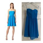 Rebecca Taylor  Blue Silk Strapless Dot Dress 4 Cutout Bustier Cobalt Sweetheart Photo 1