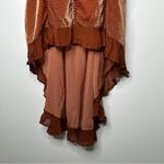 Anthropologie  Terracotta Velvet High-Low Strapless Dress Size 4 Photo 4
