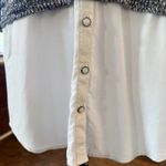 Anthropologie Moth NWOT Black and White V-Neck Sweater with Pearl like Buttons Photo 3