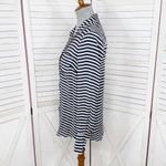 J. Crew Striped Silk Button Up Long Sleeve Shirt Blouse Blue White Small Photo 1