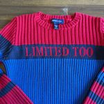 Limited Too Vintage Y2K 90’s  Logo Sweater Stripe Knit Ribbed Academia Red Blue S Photo 2