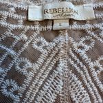 Rebellion Again Sheer Lace Duster Swim Cover Up; Layering; Boho; size Large Tan Photo 3