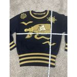 ESCADA Margaretha Ley Navy Gold Nautical Sweater Top / Size 36/ US S/ Germany Blue Photo 9