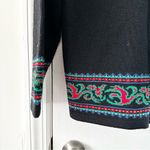 Pendleton  Black Virgin Wool Holiday Christmas Scroll Button Cardigan Medium USA Photo 8