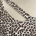 Anthropologie t.La Leopard Print T-Shirt White Tan Brown Black Indiesleeze Photo 2