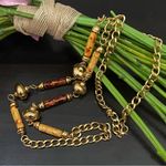 Vintage 1995 AVON Sienna Sunset Necklace Beaded Chain 36” Necklace Photo 3