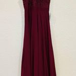 Lulus  Picture Perfect Burgundy Lace Maxi Long  Dress New women's Large NWT #192 Photo 2