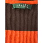 Ralph Lauren Lauren Striped Cardigan Sweater Brown Orange White Women's Large Photo 8