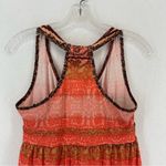Mudd  Boho Y2K Mini Sun Dress V Neck Medium Orange Photo 5