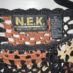 Northeast Knitters NEK Metallic Crochet Block Squares Knit Sweater Photo 2