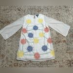 Modcloth Springtime Soiree White Embroidered Retro Shift Dress Size Large Photo 1