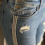 Womens Junior Slim Fit Skinny Distressed Denim Overalls Size 9 Blue Size M Photo 4