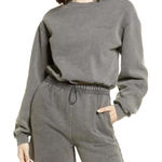 BDG Bubble Hem Sweat Top Urban Outfitters Charcoal Gray NWT Small Photo 0