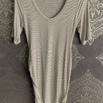 Motherhood  Black and White Striped Midi Dress Photo 0