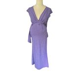 Seraphine Tanya Blue Purple Printed Maternity Wrap Dress Photo 1