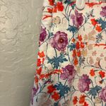 Ann Taylor  white and purple floral high waisted side zip dressy shorts size 8 Photo 5