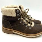 Alpine Design Holly Boots Brown Nubuck Leather Faux Shearling Ankle Booties Photo 8