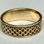 Gold Tone Woven Band Ring AK 925 Turkey Sterling Silver Band Ring Size 9 EUC Photo 5