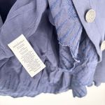 Sundance  Caroline Ruffle Military Velvet Blazer Size Large Navy Photo 7