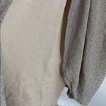 VICI Shimmering Silver Champagne midi deep V- neck slit Dress S NYE party event Photo 10