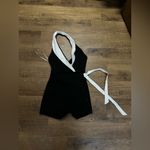 Lulus  Cutest Poise Black Color Block Collared Halter Wrap
Skort Romper Photo 4