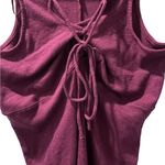 Free People  Dark Purple Sleeveless Tank Top Knit Sweater Cotton Blend Size Large Photo 2