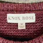 Knox Rose Sweater Woman's Medium Burgundy Red Textured Sleeves Crew Neck Minimal Photo 8