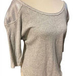 Xhilaration Gray W/ Sequins 3/4in Sleeves 100% Cotton Lightweight Stylish Fringe Photo 0