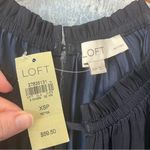 Loft  Dark Navy Blue Belted Satin Sleeveless Jumpsuit Size XS Petite NEW Pockets Photo 1