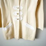 Salvatore Ferragamo | Vintage Ivory Blazer Jacket Italian Wool Knit | Medium Photo 2