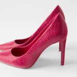 ZARA NWT FUCHSIA Snake Print PUMP Heel Sandal EU37 US 6.5 Photo 5