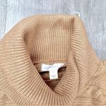 Charter Club  Women's NWT Tan Cotton Blend Cable Knit Cowl Neck Sweater L Photo 1