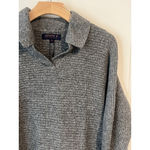 Joseph A  Sweater Womens Medium Heather Gray Collared V Neck Pullover Long Sleeve Photo 2