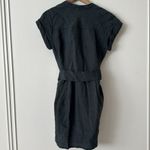 AYR S The Utility Linen Short-Sleeve Wrap Dress in Dark Teal Photo 9