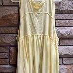 Free People We The Free Tunic Tank Dress Pleated Butter Yellow Cotton Medium Photo 0