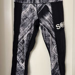 Lululemon  Inspire Crop Soul Leggings White Gray Black Mesh Photo 0