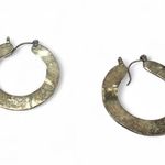 Artisan Silver Hoop Earrings Handmade Hoop Statement Hammered Jewelry Photo 1
