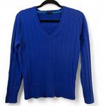Tommy Hilfiger Vintage Y2k  Blue V Neck Cable Knit Long Sleeve Top Shirt Photo 1