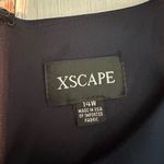 XScape  Boat Neck Long Sleeve Cut-Out Ruched Side Bow Gown Size 14W Photo 4