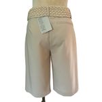 Cache Lillie Beige Walking Bermuda Dress Short Pant New WOVEN BELT $118 NWT Photo 3