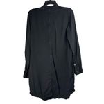 Lou & grey  Womens 100% Lyocell Shirt Dress Button Down Sz Medium Black Popover Photo 3