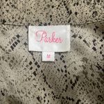 Parker  Luxury 100% Silk Olive Green/Black Elastic Waist Wrap Dress Sz M Photo 4