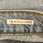 ZARA 90’s Full Length Wide Leg Light Wash Size 8 Ridged Cotton Raw Hem Jeans. Photo 6