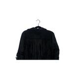 NEW! Western Fringe Soft Faux Suede Open Style Lined Jacket Coat M Black Size M Photo 8