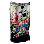 Johnny Was  Rayon Wrap MIDI Skirt Floral Zebra Print pockets Size XS Photo 12