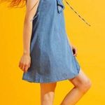 Ethereal boutique Lace Up Frill Neck Chambray denim Dress sz small Photo 1