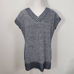Isaac Mizrahi  Navy and White Knit Vest Size XS Navy Sleeveless Sweater Photo 4