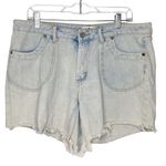 Umgee Denim Cheeky Raw Hem Light Wash Jean Shorts Size 9 Photo 0