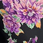 Lola P Floral Dress Size Large‎ Black Purple Fringe Hem Sleeveless Whimsygoth Photo 5